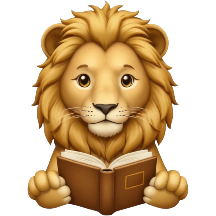 lion reading a book emoji