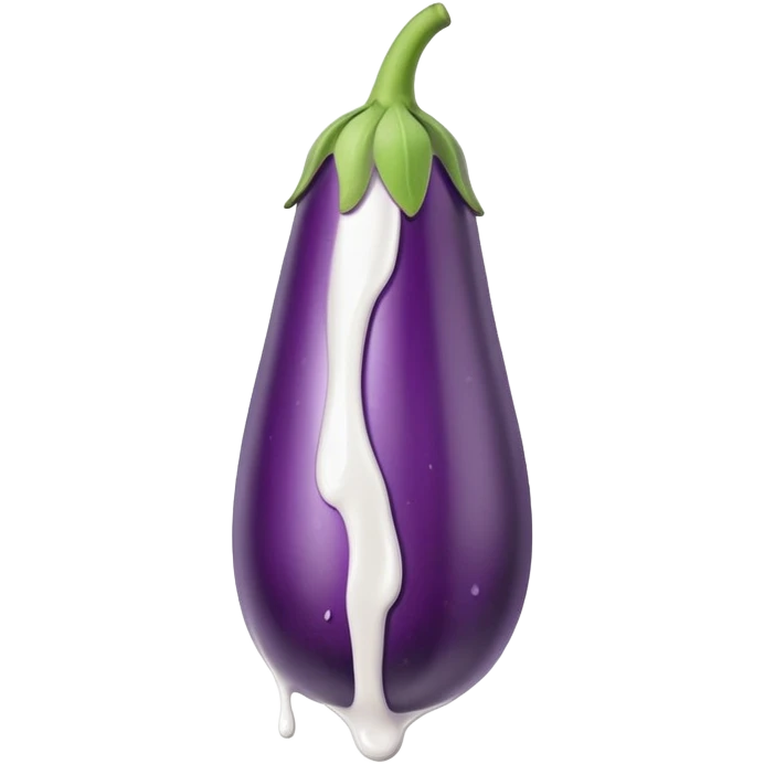long eggplant with white paint dripping from the bottom emoji