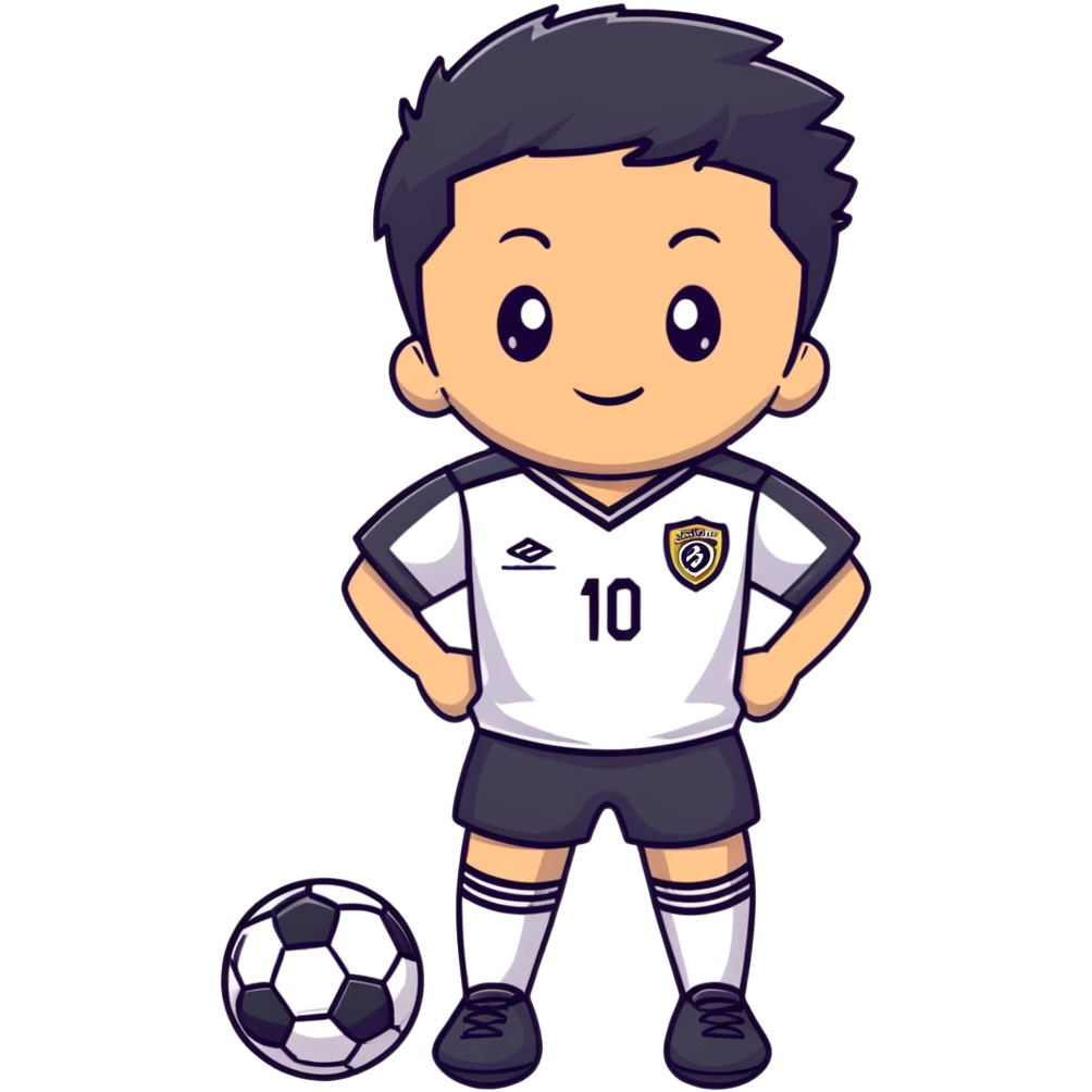 Boy wearing a soccer suit emoji