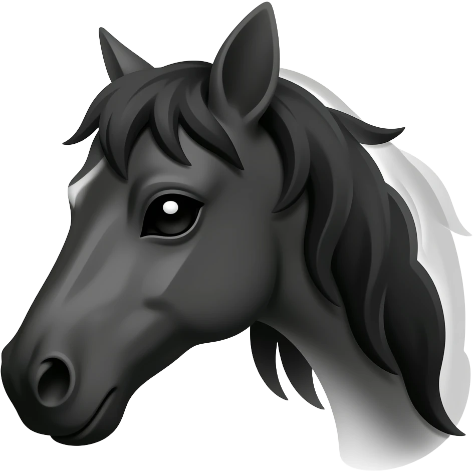 Dark horse head emoji