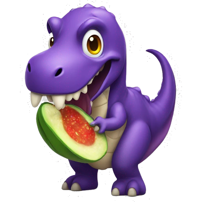 Dino eating eggplant  emoji