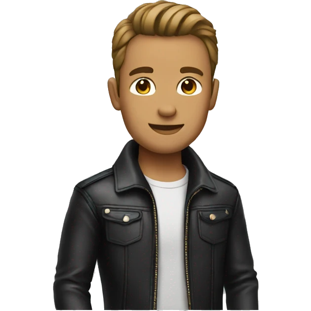 stylish male in leather jacket emoji
