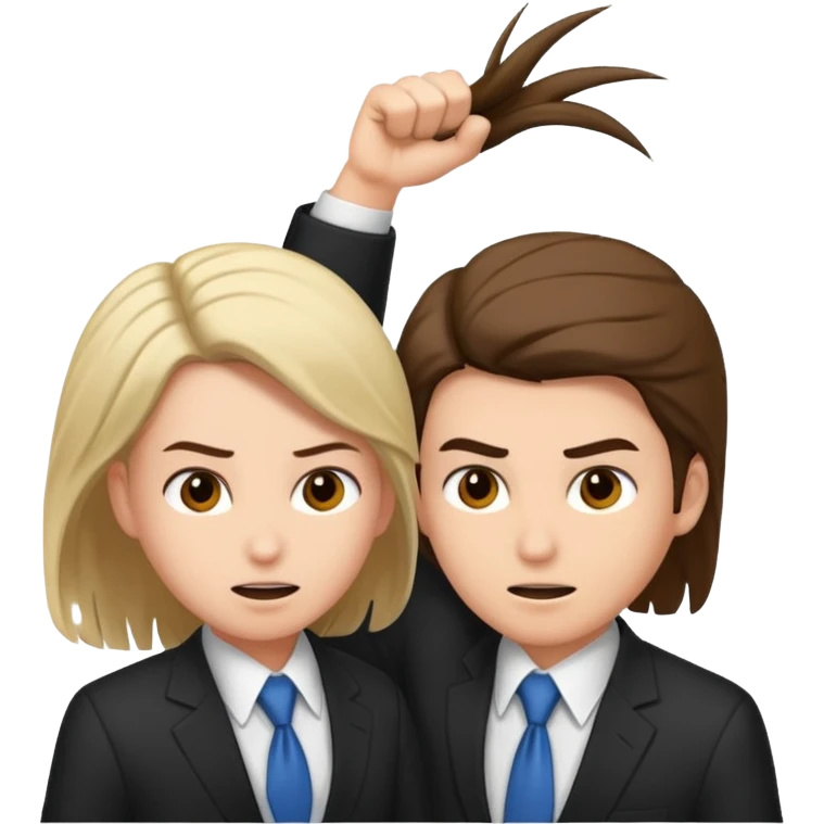 concurrents, deux chefs d'entreprise qui se tire les cheveux ils se battent  emoji