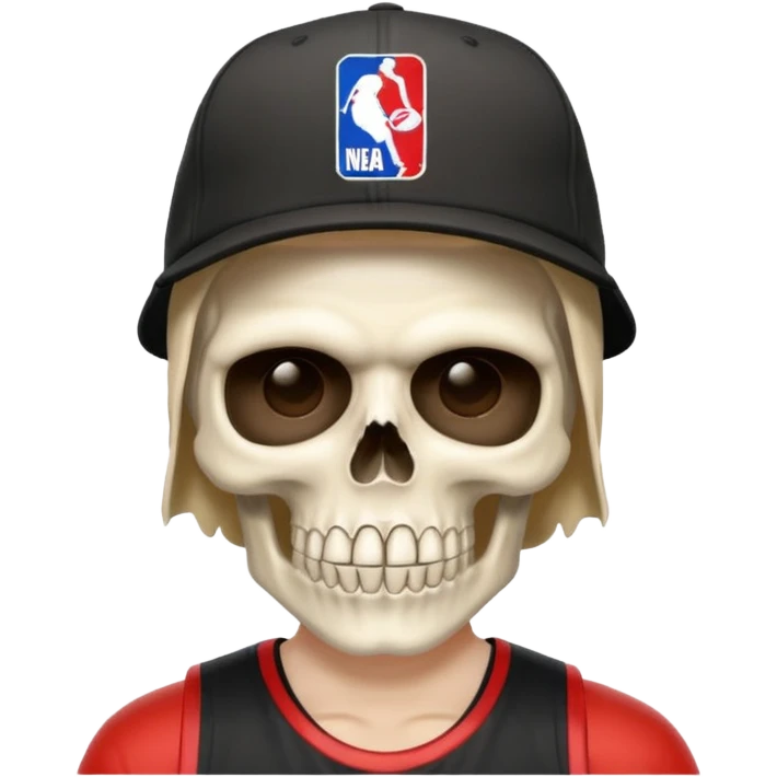 💀 with a backwards NBA hat emoji