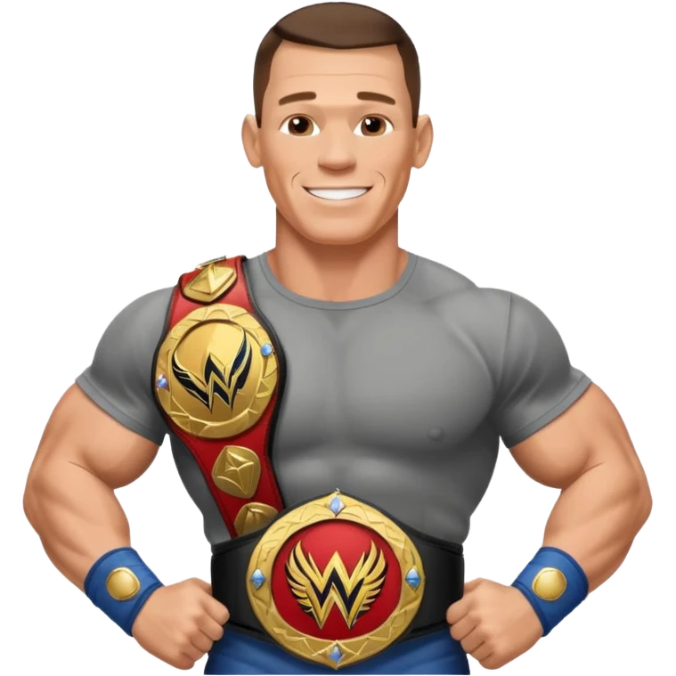 John Cena with wwe championship  emoji