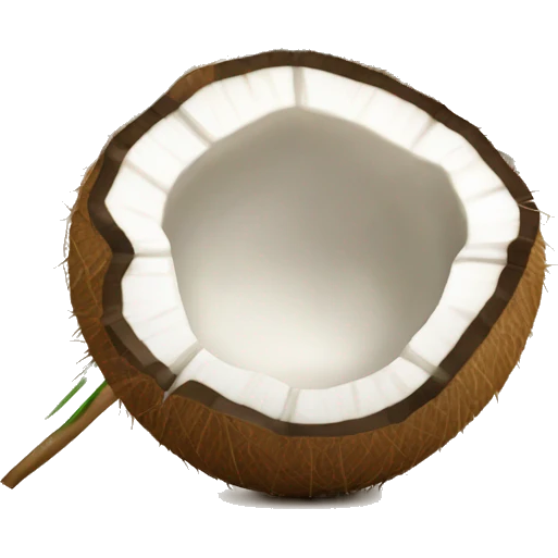 Coconut with straw for coconut water emoji