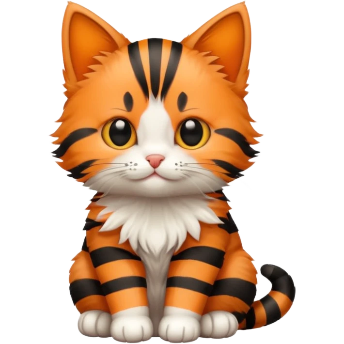 a sitting kitten with stripes emoji