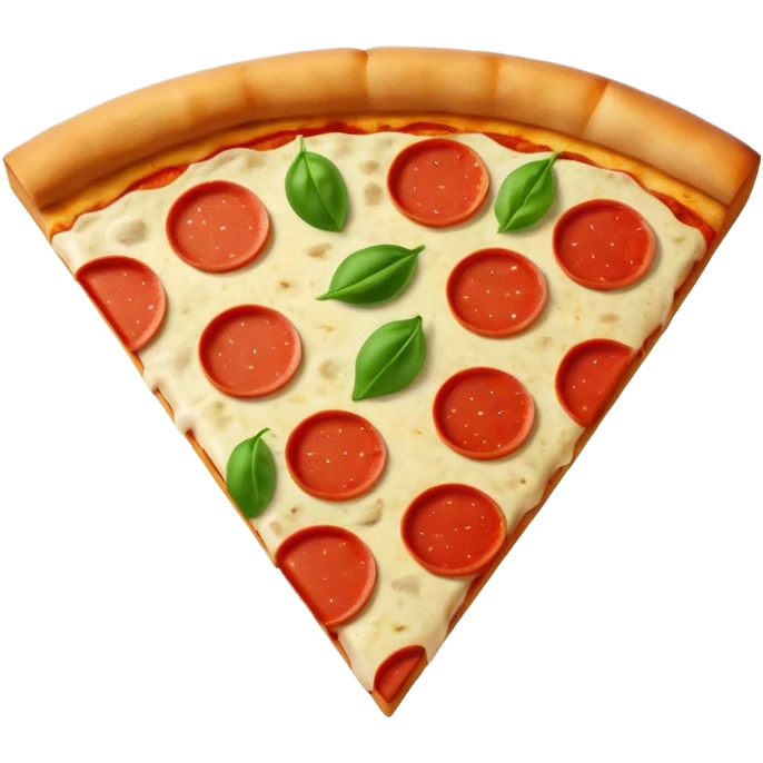 Italian cuisine HUMANLESS avatar in bright emoji-style illustration. Pizza slice or pasta, red green colors, simple shapes, flat design, cheerful and expressive. emoji