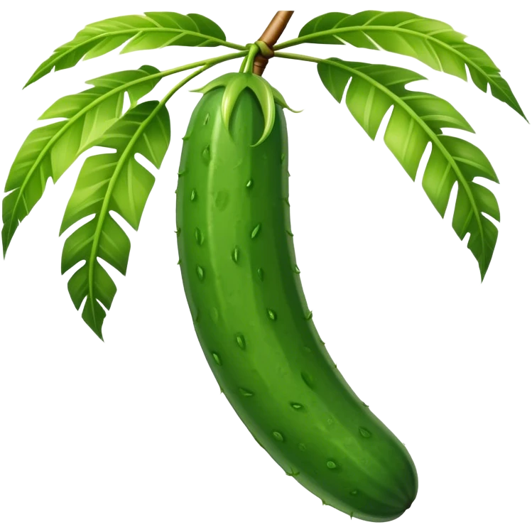 cucumber hangs on a palm tree branch emoji
