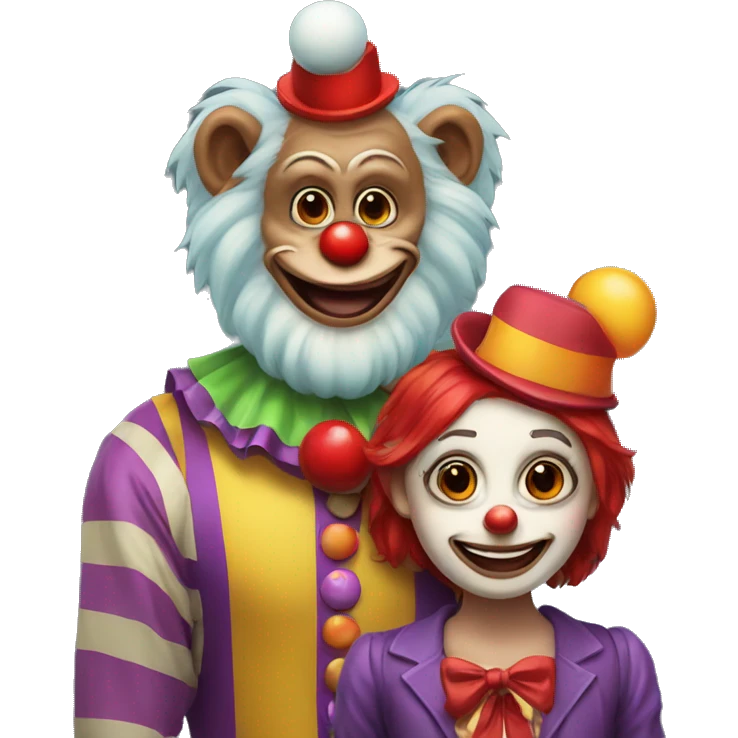 clown and monkey couple emoji