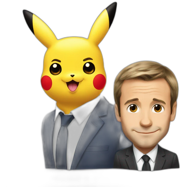 Pikachu sur macron emoji
