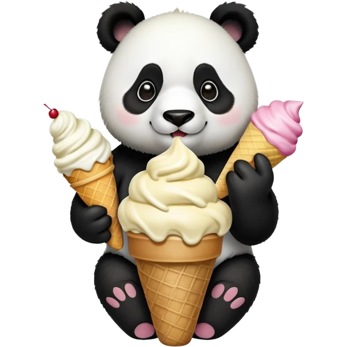 Panda eating ice cream emoji