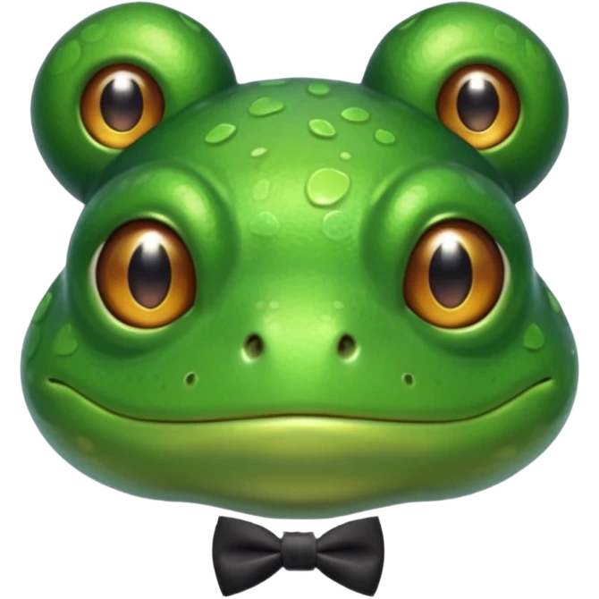 frog wearing bowtie emoji