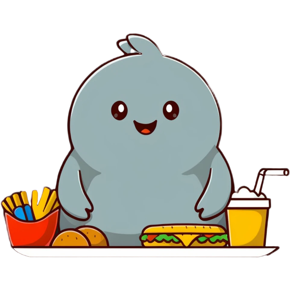 Big back eating ALOT of food emoji