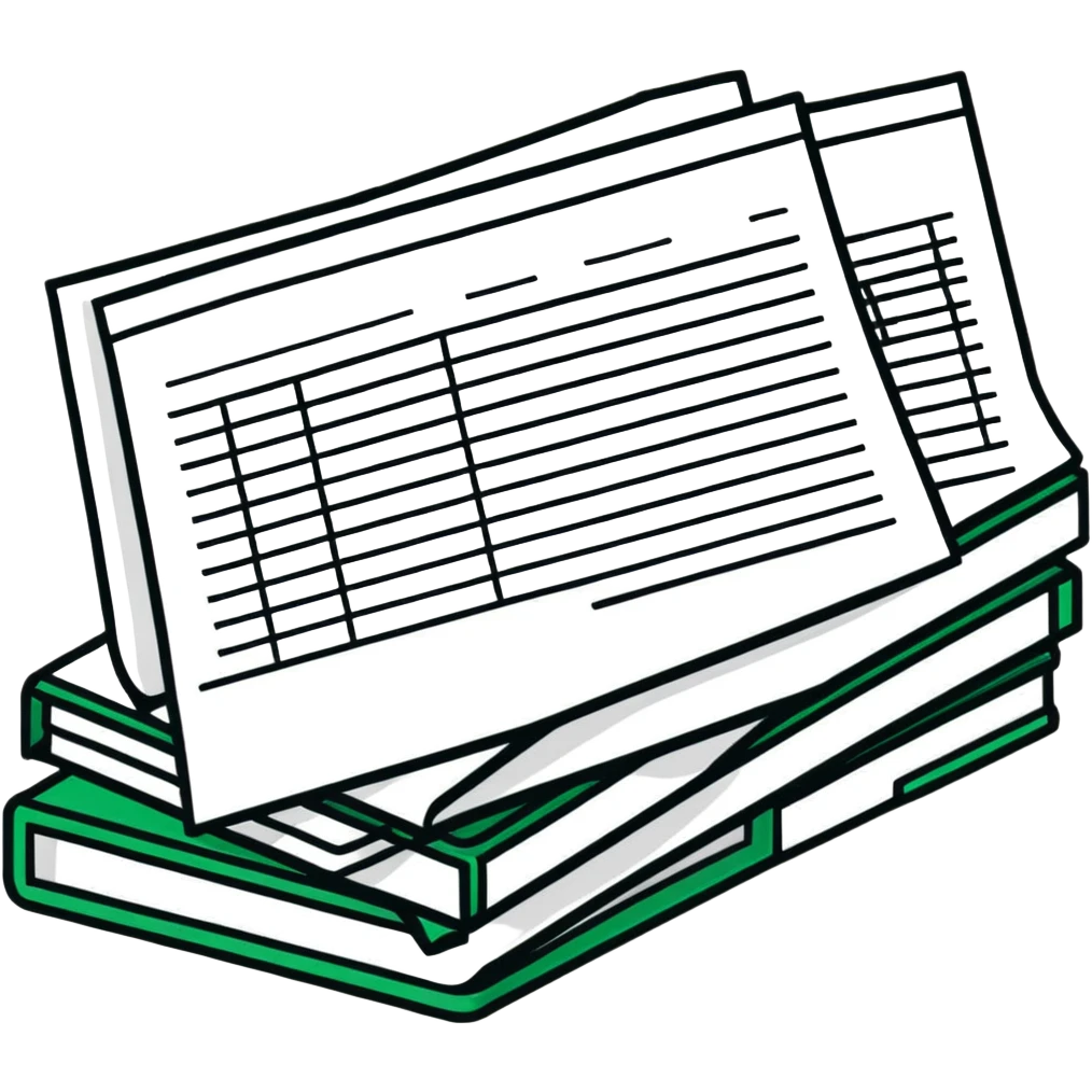 stack of spreadsheet documents emoji