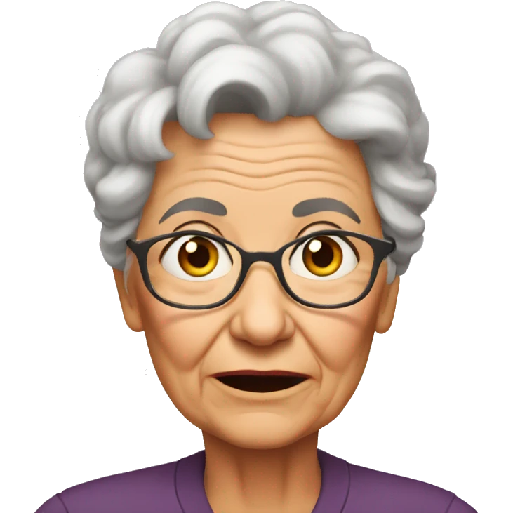 Grandma rolling eyes emoji