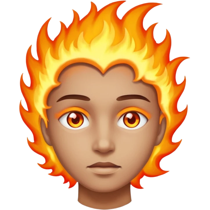 A burning person with fire coming out of where the eyes  emoji