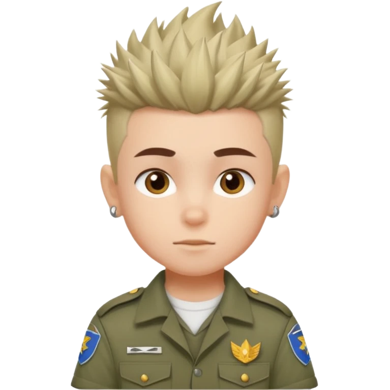 tattoed scout kid, spiky haired with scout uniform emoji