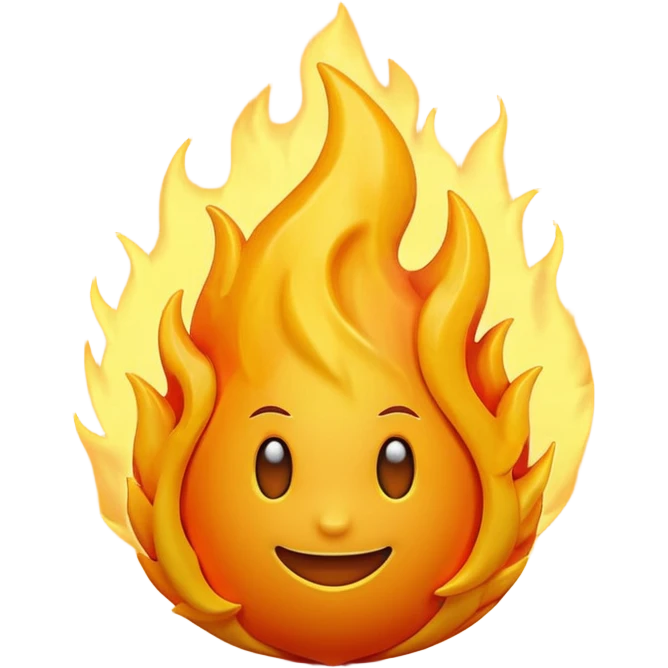 Flame in 3d with texture emoji