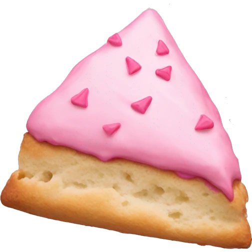  triangular scone with pink frosting no face  emoji