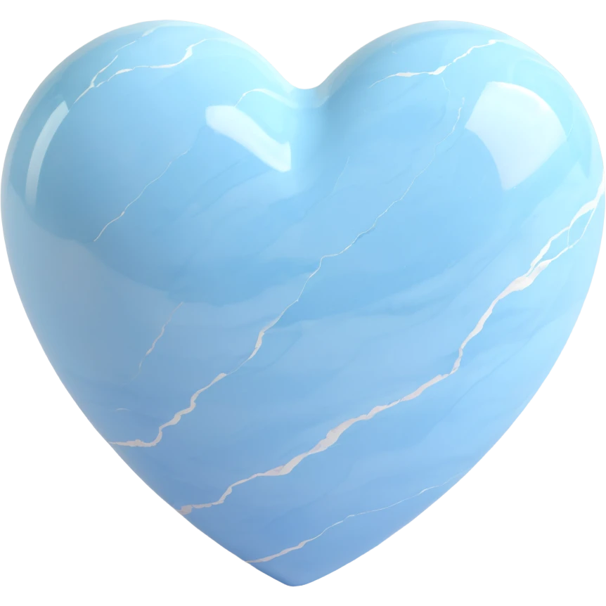 marble lightblue heart emoji