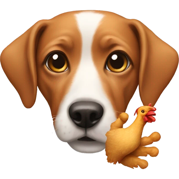 dog with chicken feet emoji