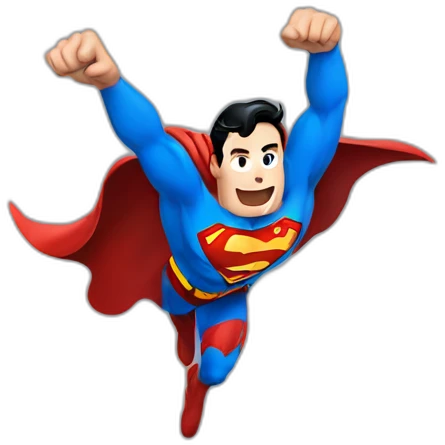 superman jumping with one hand streched emoji
