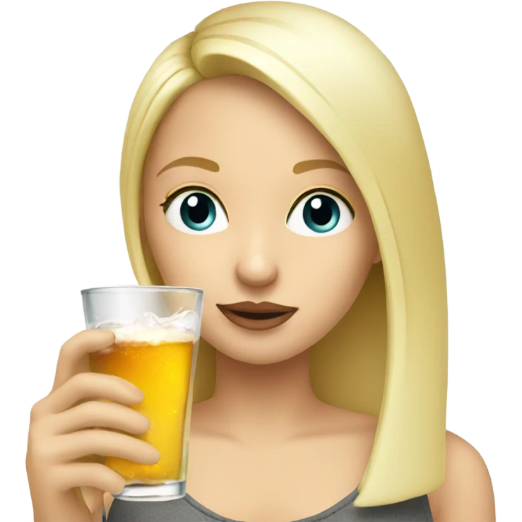 Blonde girl drinking vodka emoji