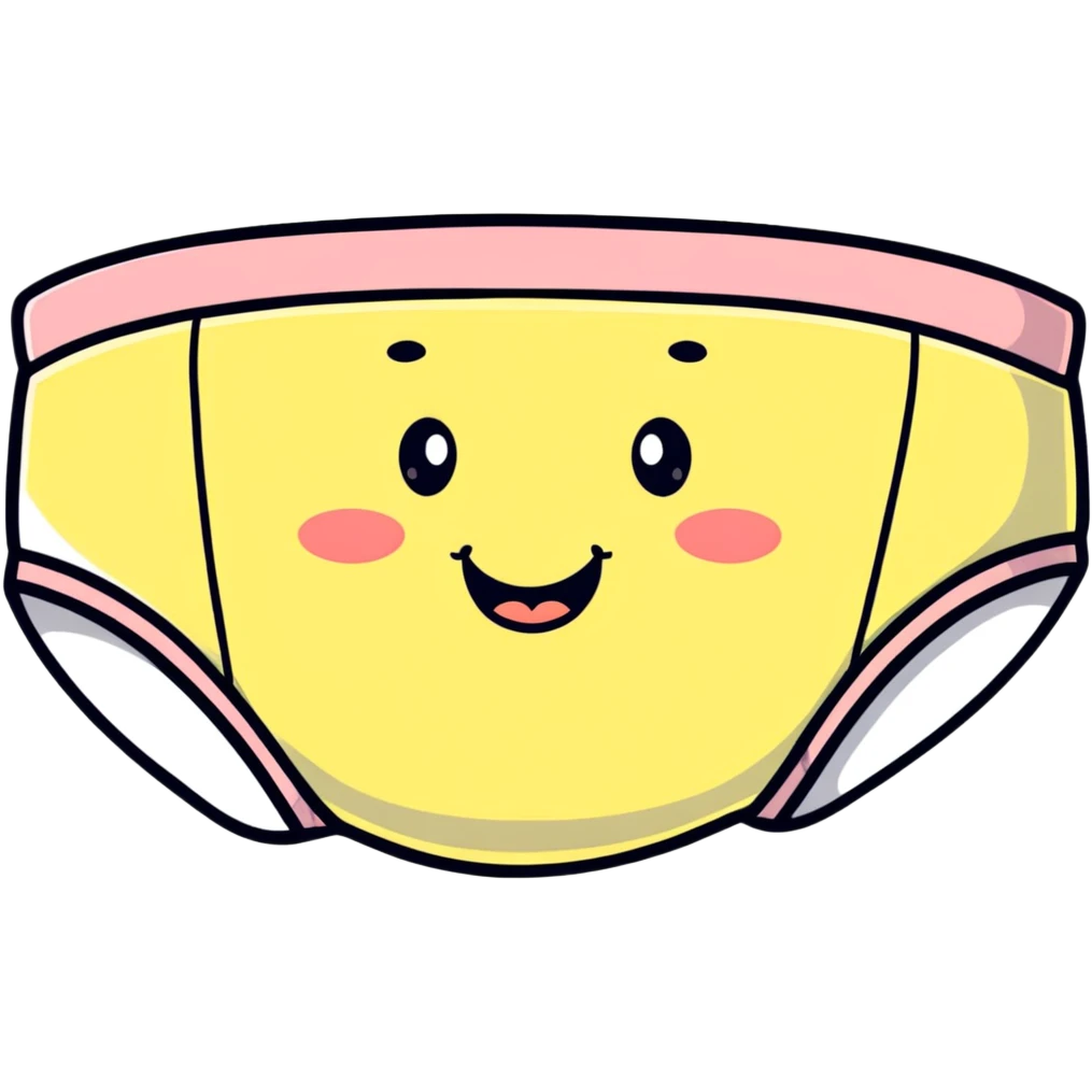 cute cartoon underwear with happy face emoji