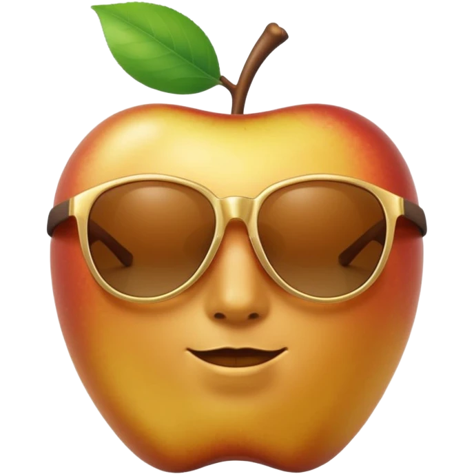 faceless golden apple with sunglasses emoji