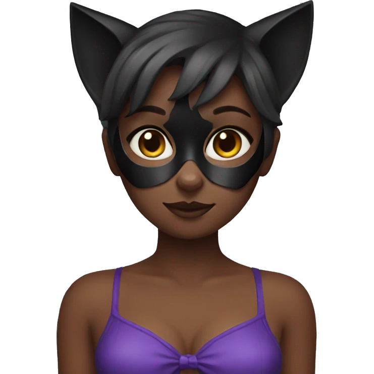 Black cat bat girl emoji