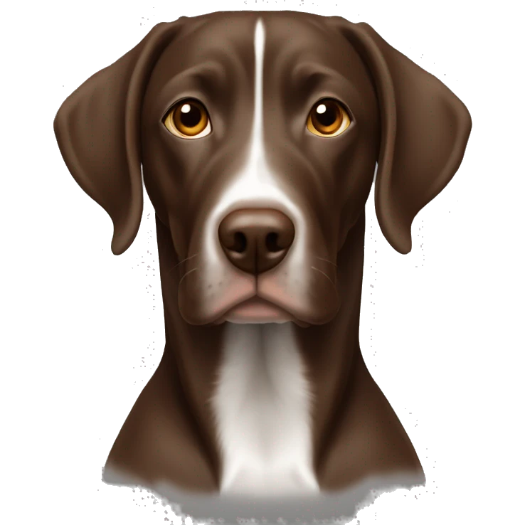 Brown gsp with ticking emoji