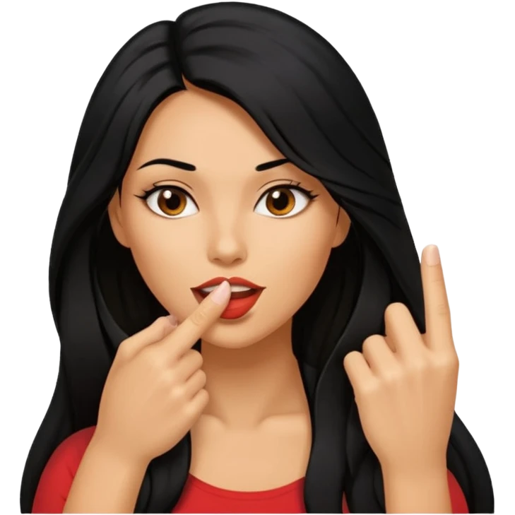 Chica mordiendose el dedo índice sexi emoji