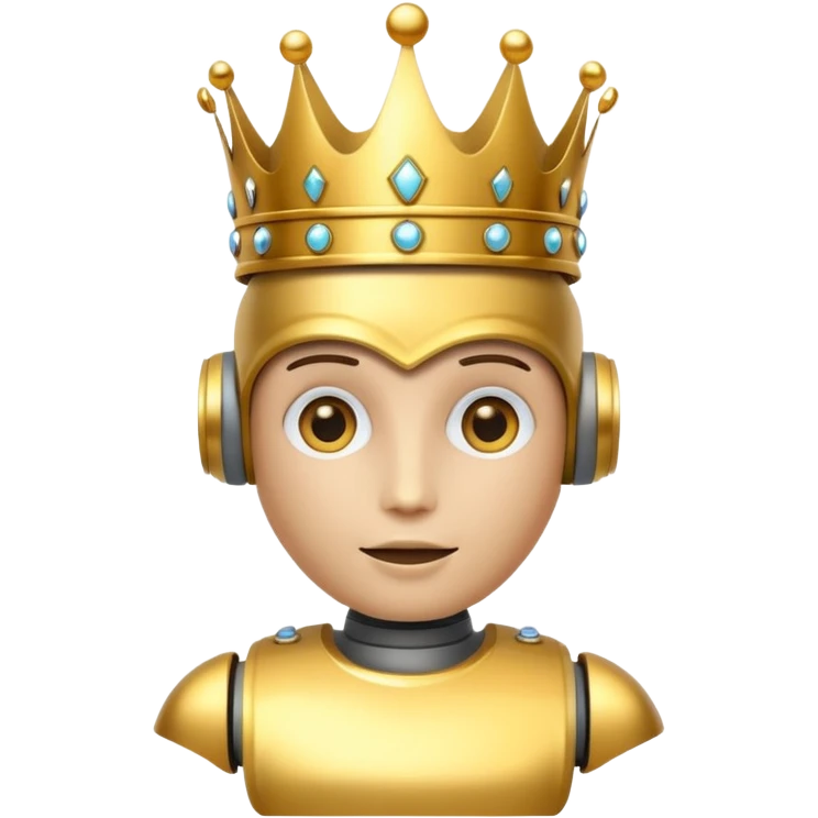 robot wearing a crown emoji
