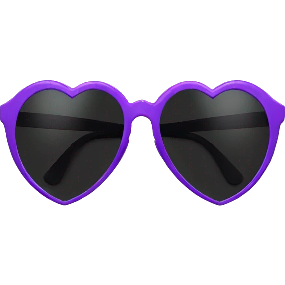 Purple heart shaped sunglasses with black lens emoji