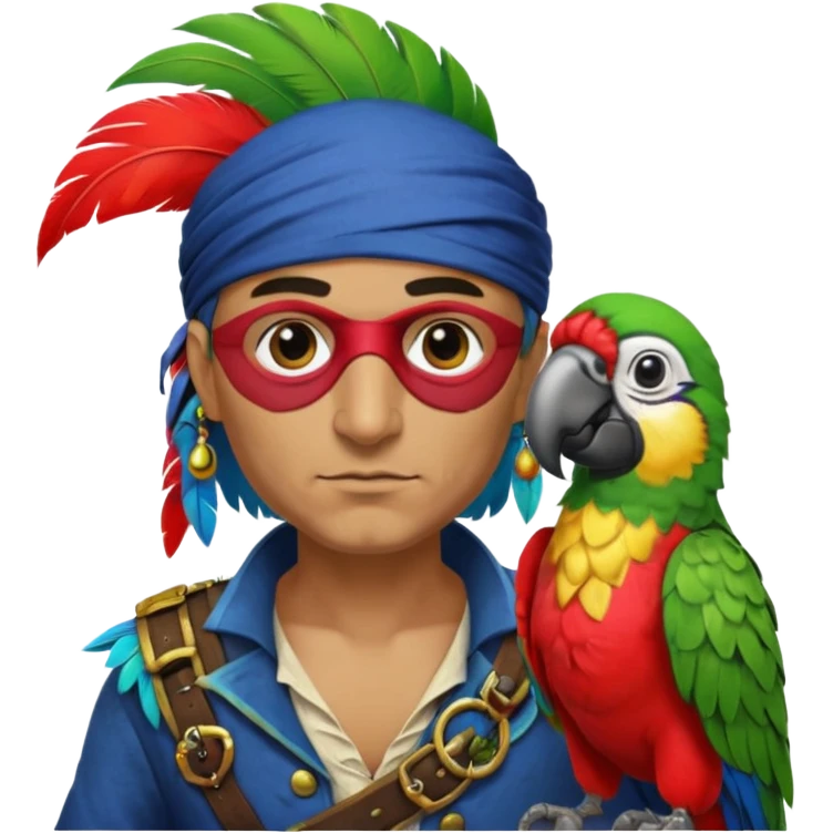 pirate and parrot emoji