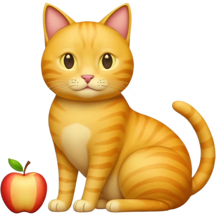full body yellow cat loafed, with default apple man emoji as a head  emoji