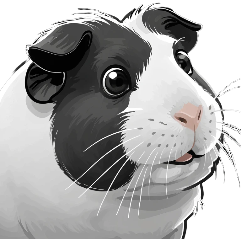 Black and white guinea pig emoji