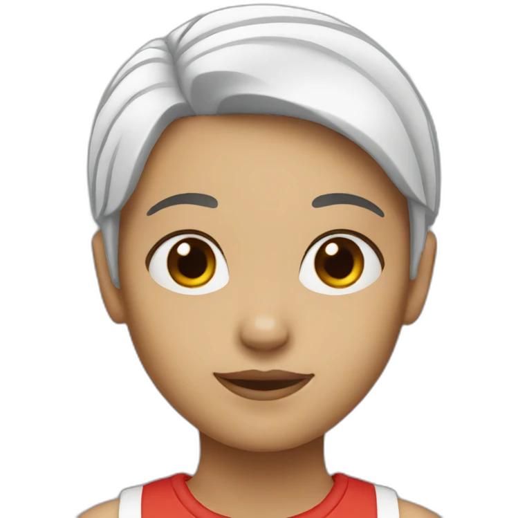 Girl white, with red short hair emoji