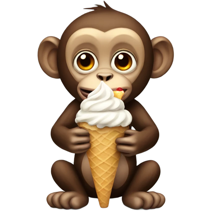 Monkey with ice cream emoji