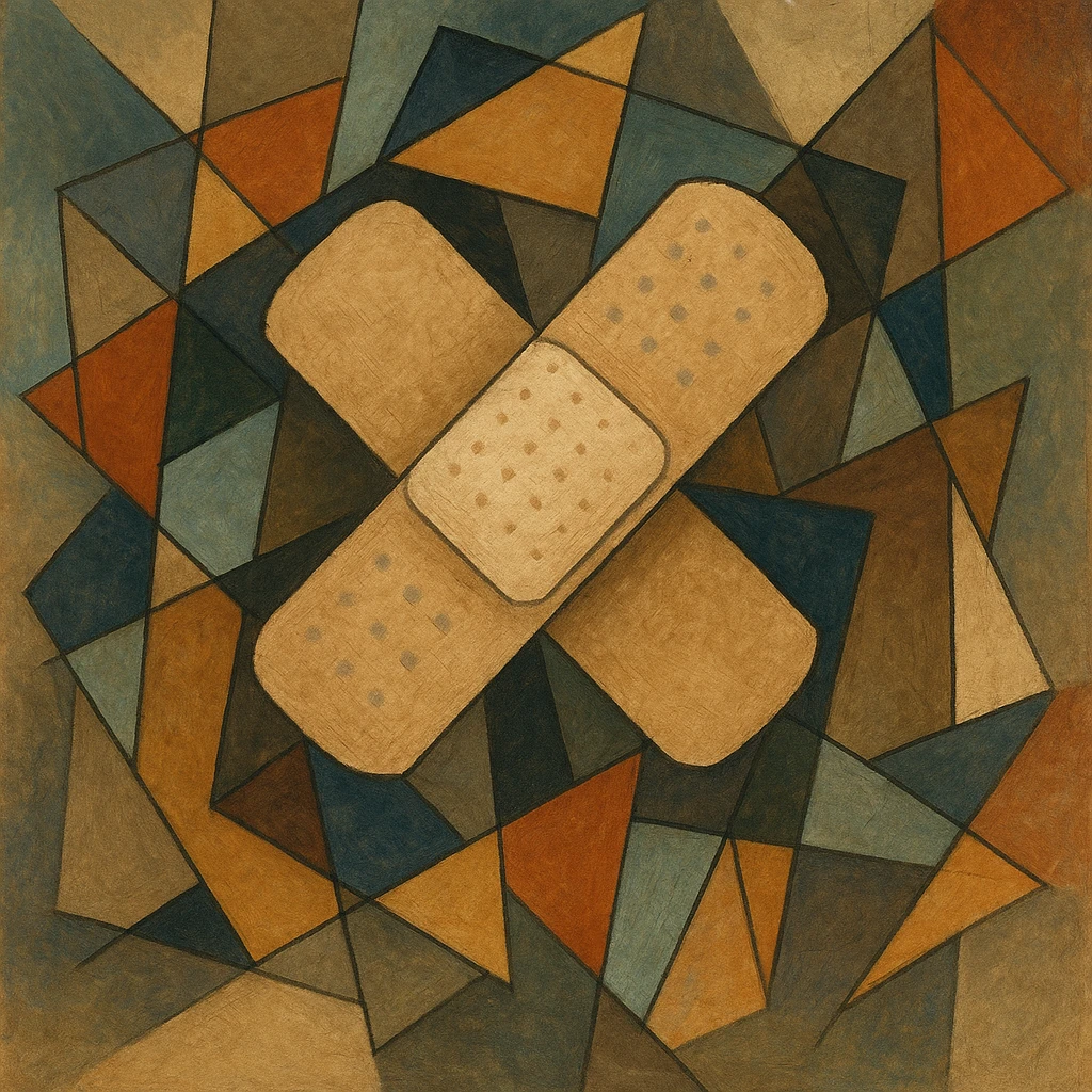bandage, cubist abstraction style, geometric shapes emoji