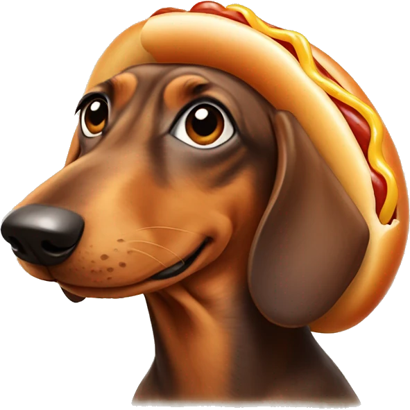Daschund hot dog bun emoji