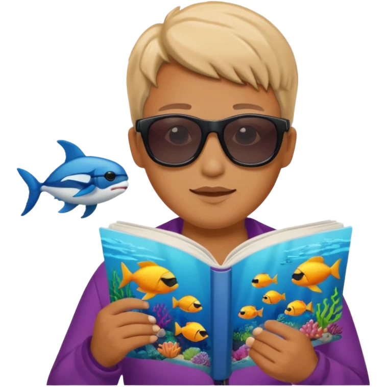 une personne qui lit un panneau afin d'en apprendre plus sur la vie marine  emoji
