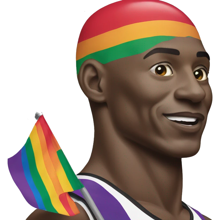 Micheal Jordan with a pride flag emoji