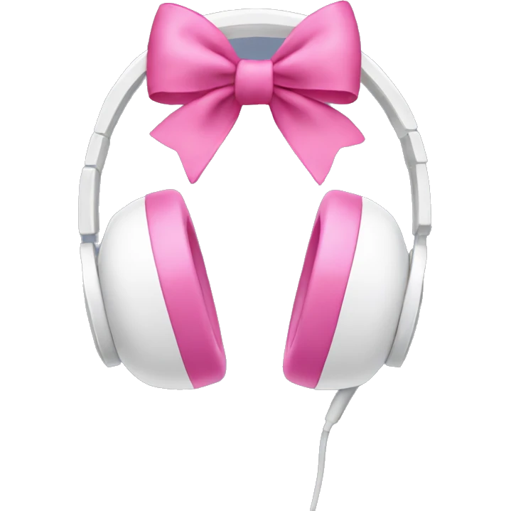 White headphones with pink bows emoji