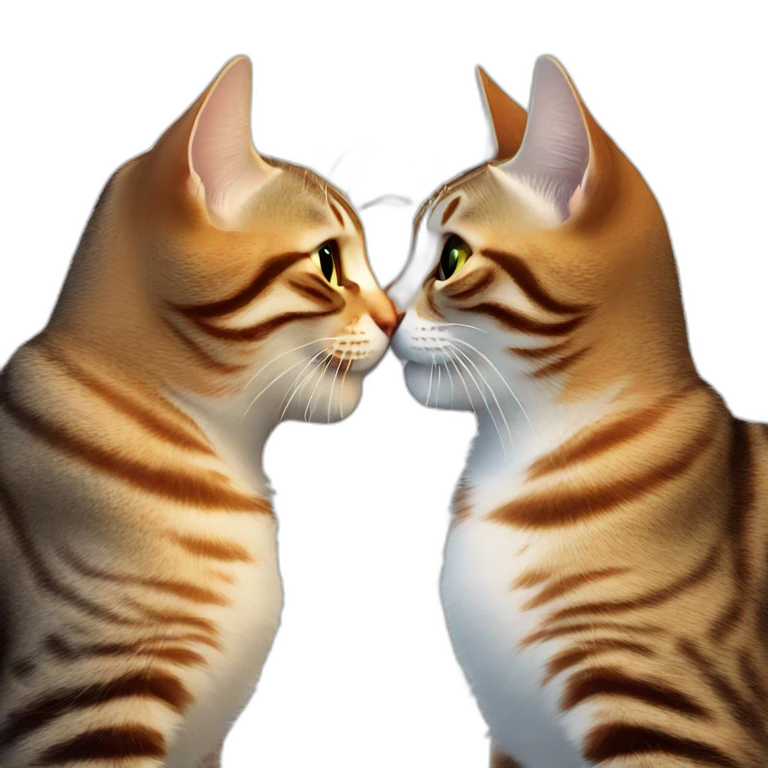 Two cats kissing emoji