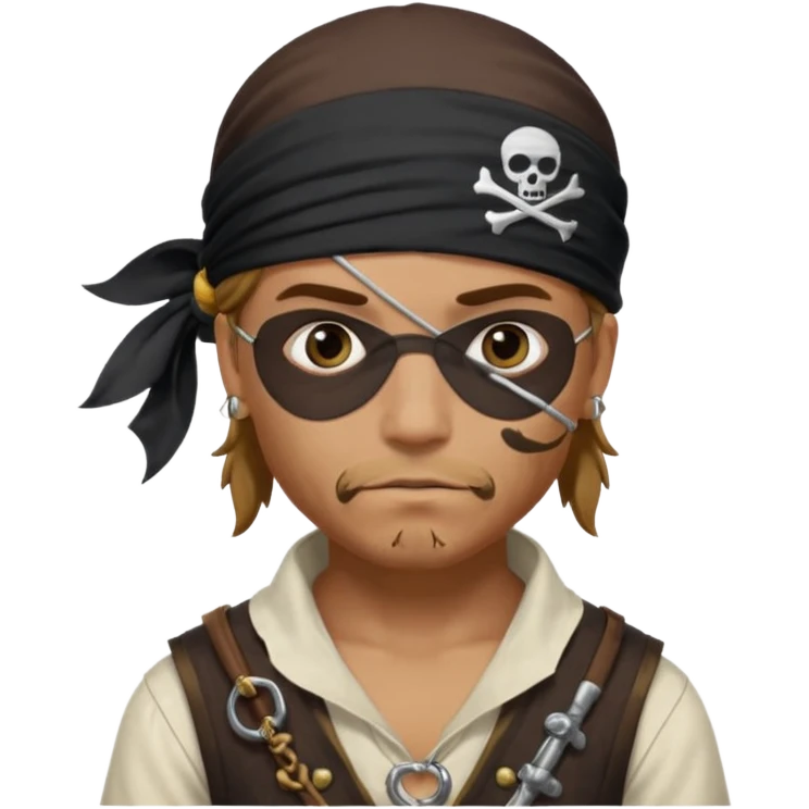 Make a pirate doing the six seven meme emoji