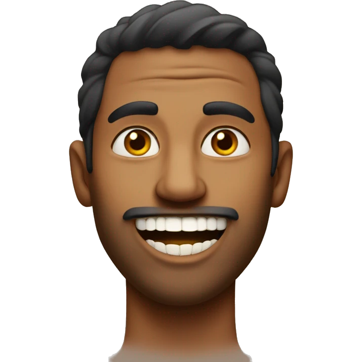 indian man with his teeth bared grr emoji