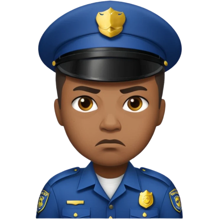 Black angry police man emoji