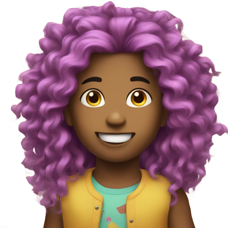 Kid with crazy hair emoji